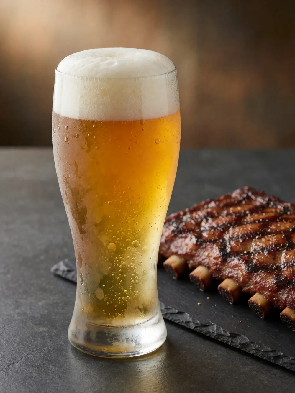 생맥주와 갈비